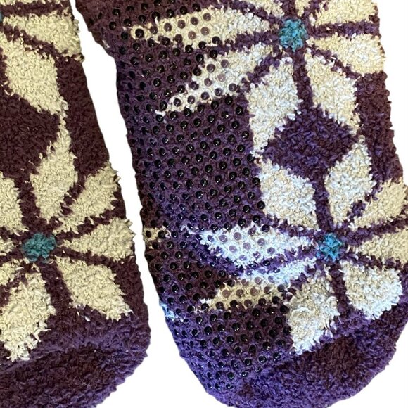Bundle 2 Cabin Sock Slippers S/M (5-7.5) Muk Luks Gray Pom Pom Purple Nordic 29Y - Picture 6 of 6